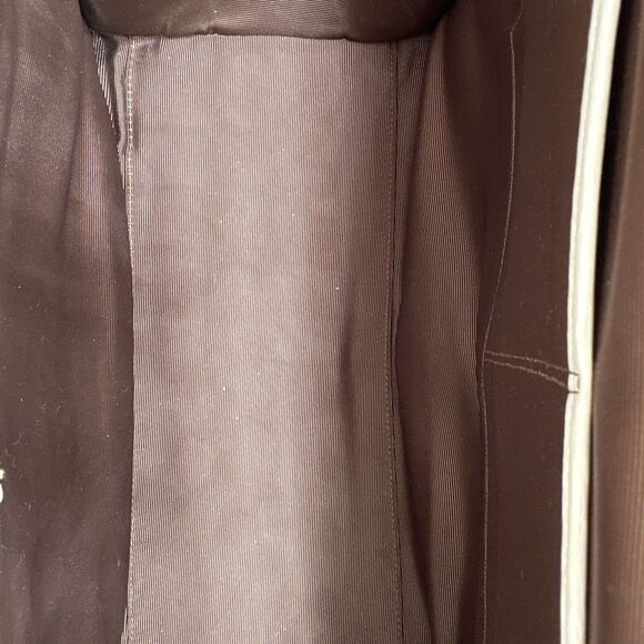 Ralph Lauren Newbury Colorblock Pocket Brown, Pin and Ivory Leather Tote, 21-09 - Picture 13 of 15